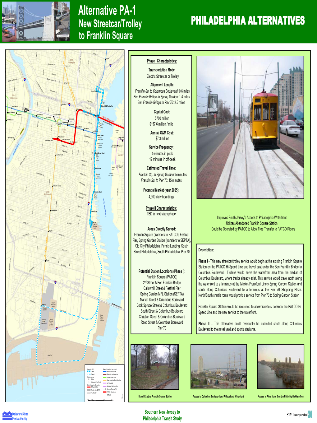 Alternative PA-1 New Streetcar/Trolley PHILADELPHIA ALTERNATIVES to Franklin Square