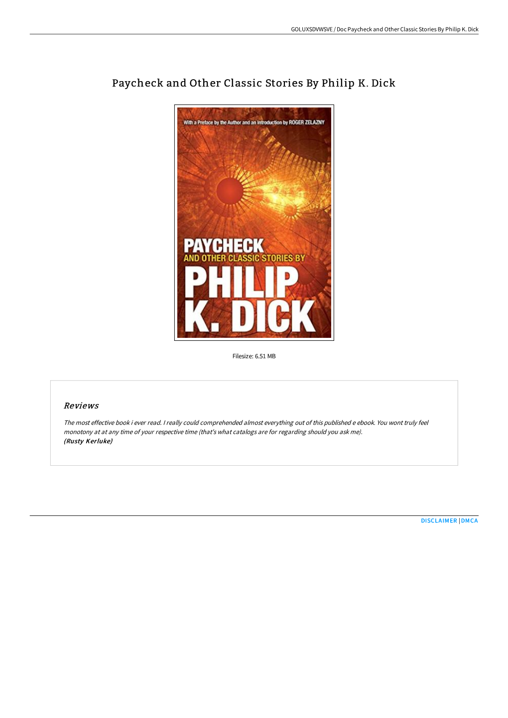 Read Ebook // Paycheck and Other Classic Stories by Philip K. Dick