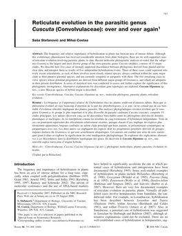 Reticulate Evolution in the Parasitic Genus Cuscuta (Convolvulaceae): Over and Over Again1