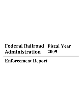 FY 2009 Annual Enforcement Report