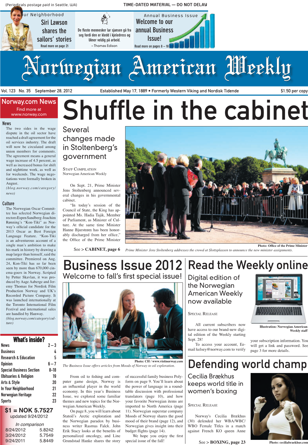 Business Issue 2012 Read the Weekly Online Ema-Goers in Norway
