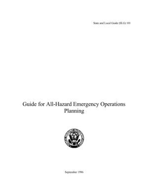 (SLG) 101: Guide for All-Hazard Emergency Operations Planning