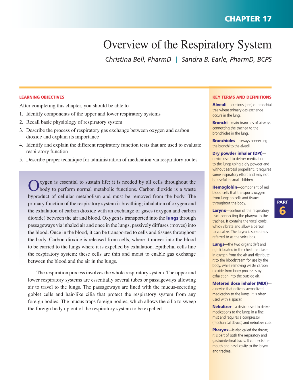 Overview of the Respiratory System