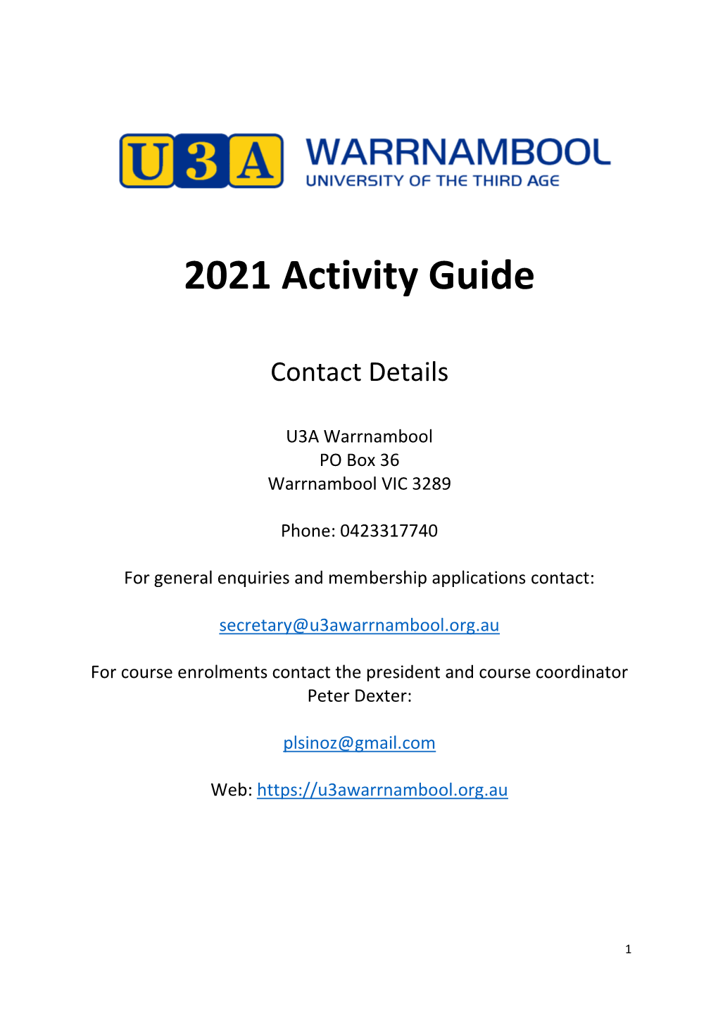 2021 Activity Guide
