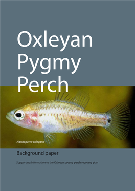 Oxleyan Pygmy Perch (Nannoperca Oxleyana)