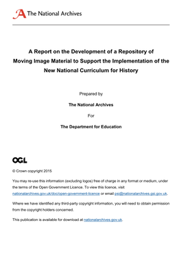 A Report on the Development of a Repository of Moving Image Material to Support the Implementation of the New National Curriculum for History