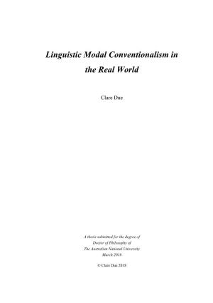 Linguistic Modal Conventionalism in the Real World