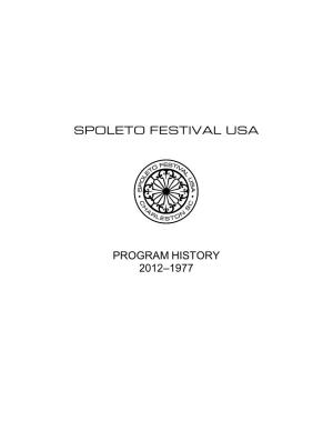 Spoleto Festival Usa Program History 2012–1977
