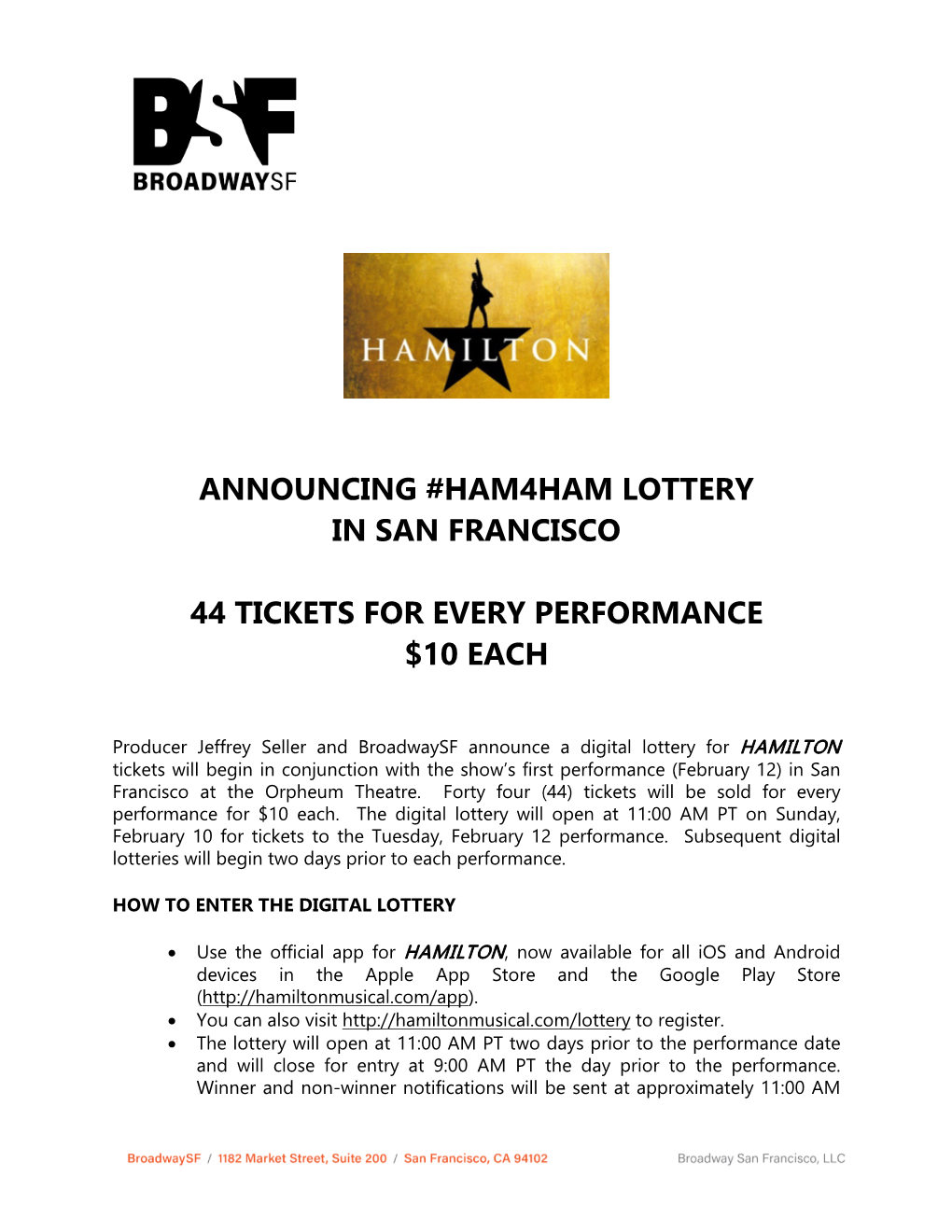 HAMILTON Lottery