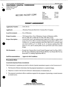 RECORD PACKET COPY Staff: Sc Staff Report: 12/15/00 Hearing Date: 01110/01 Commission Action
