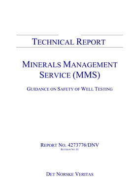 Guidance on Safety of Well Testing