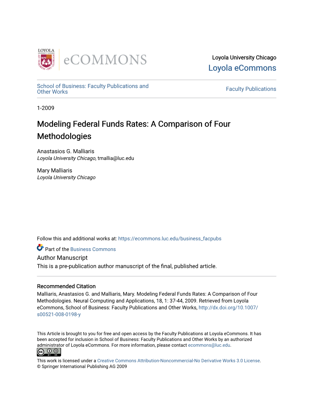 Modeling Federal Funds Rates: a Comparison of Four Methodologies