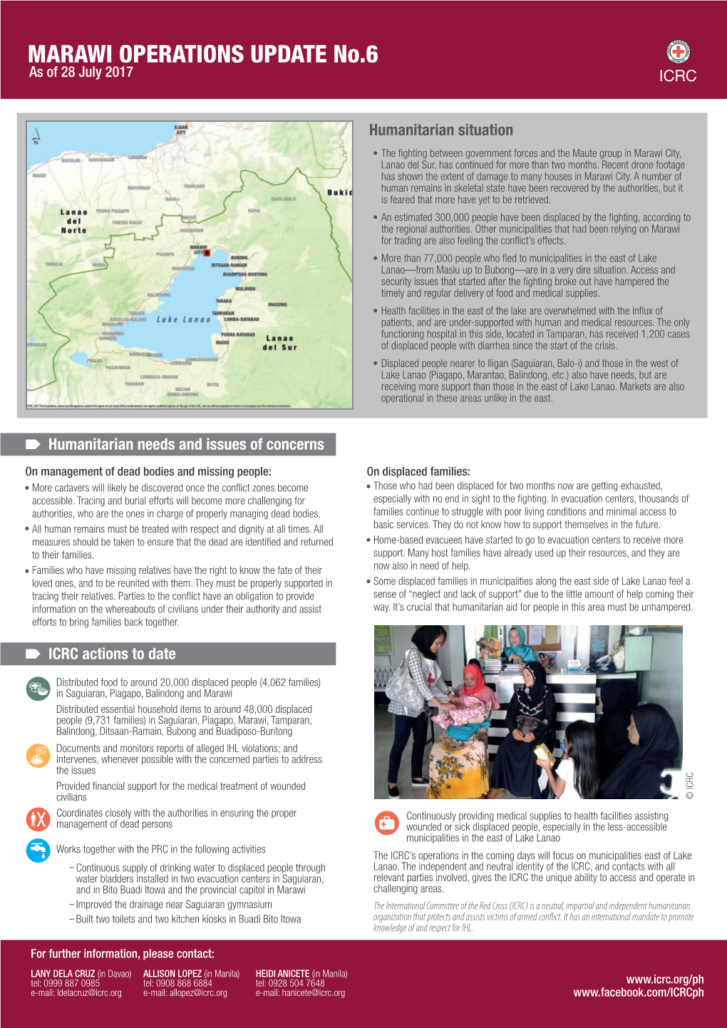 MARAWI OPERATIONS UPDATE No.6 As of 28 July 2017