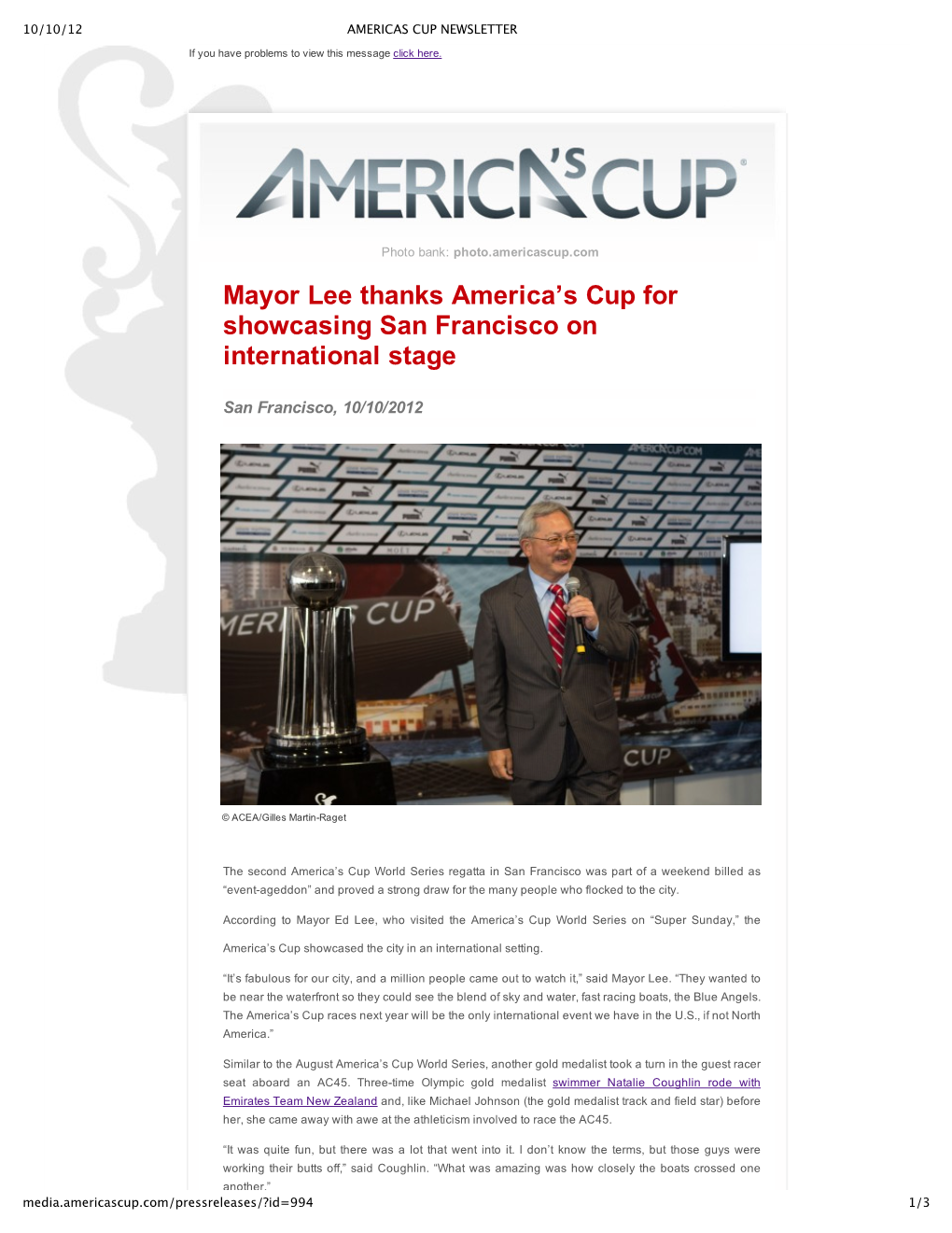Americas Cup Newsletter
