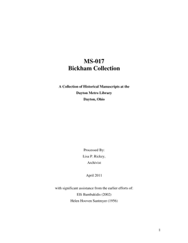 MS-017 Bickham Collection
