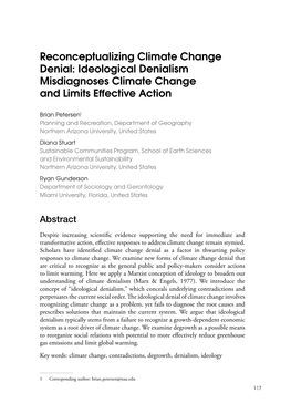 Reconceptualizing Climate Change Denial: Ideological Denialism Misdiagnoses Climate Change and Limits Effective Action