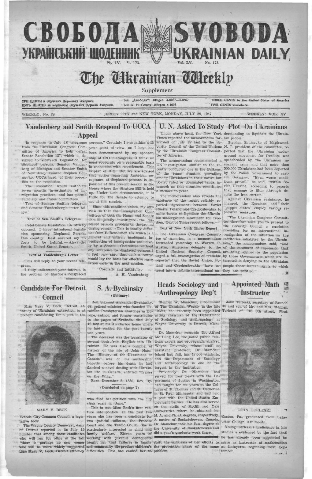 The Ukrainian Weekly 1947