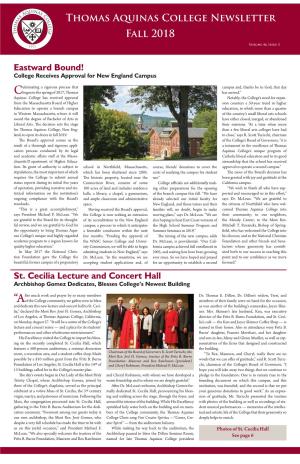 Thomas Aquinas College Newsletter Fall 2018