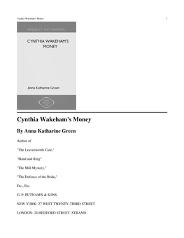Cynthia Wakeham's Money 1