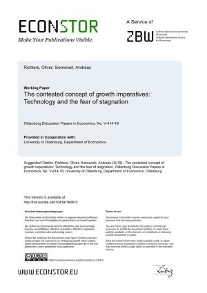The Contested Concept of Growth Imperatives: Technology and the Fear of Stagnation
