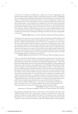 “The Heresy of Orthodoxy Will Help Many to Make Sense of What Is Happening in Early Christian Studies Today