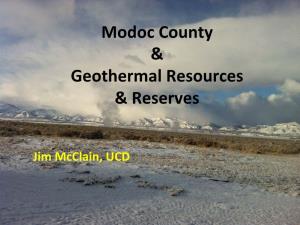 Modoc County & Geothermal Resources & Reserves