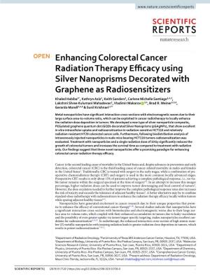 Enhancing Colorectal Cancer Radiation Therapy Efficacy Using Silver Nanoprisms Decorated with Graphene As Radiosensitizers