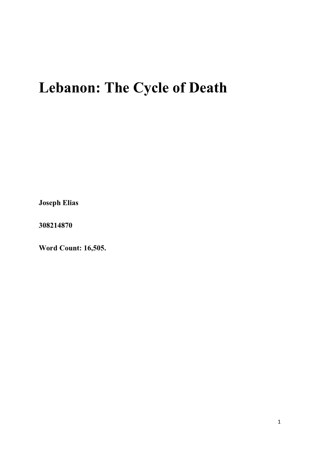 Lebanon: the Cycle of Death