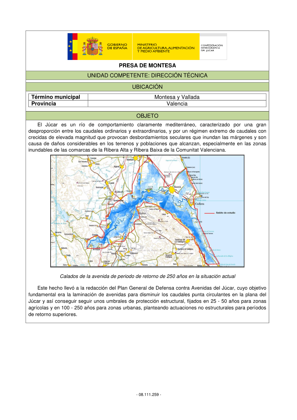 Presa De Montesa Unidad Competente: Dirección Técnica