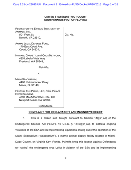 Case 1:15-Cv-22692-UU Document 1 Entered on FLSD Docket 07/20/2015 Page 1 of 18