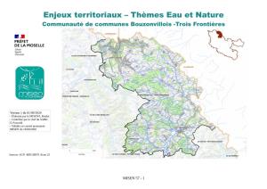 Enjeux Territoriaux – Thèmes Eau Et Nature Communauté De Communes Bouzonvillois -Trois Frontières