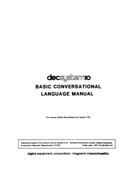 Basic Conversational Language Manual