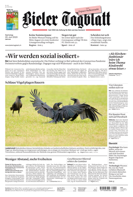 Bieler Tagblatt Vom 20.6.2020: Einer Kämpft Gegen Die