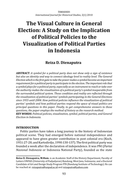 The Visual Culture in General Election: a Study on the Implication of Political Policies to the Visualization of Political Parties in Indonesia