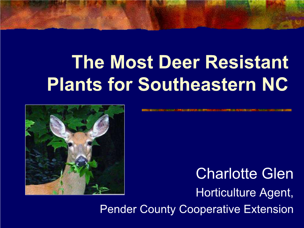 Deer Resistant Plants for Southeastern NC