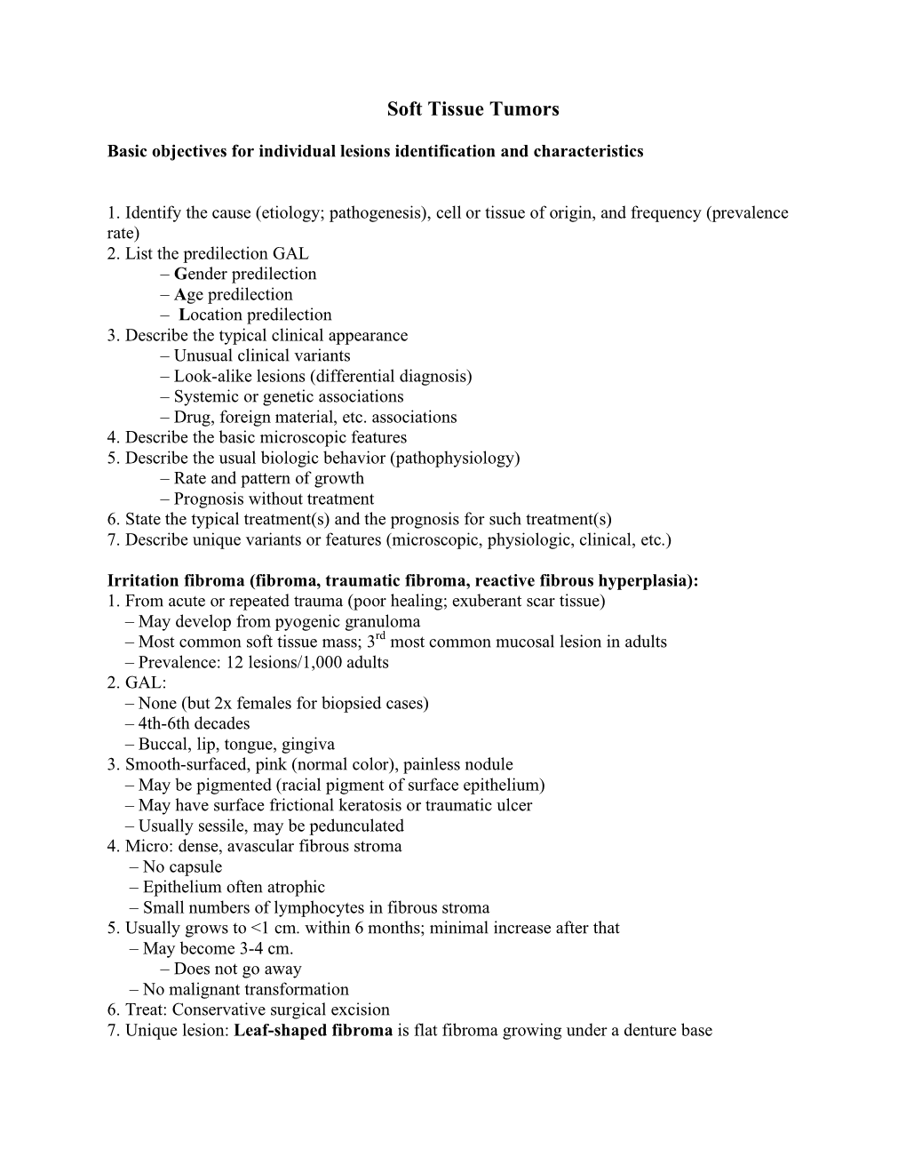 Soft Tissue Tumors