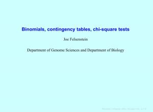 Binomials, Contingency Tables, Chi-Square Tests