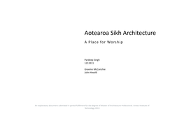 Aotearoa Sikh Architecture a Place for Worship