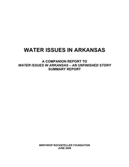 Water Issues in Arkansas