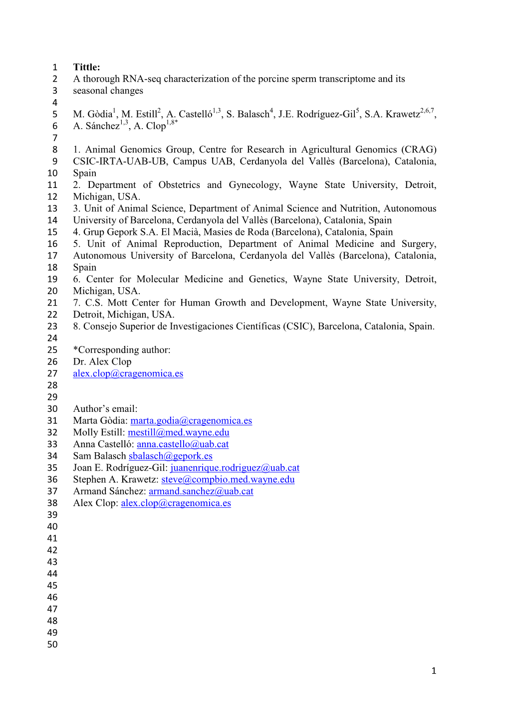 1 a Thorough RNA-Seq Characterization of The