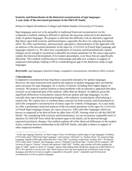 Iconicity and Biomechanics in the Historical Reconstruction of Sign Languages: a Case Study of the Movement Parameter in the Old LSF Family