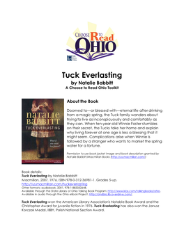 Tuck Everlasting by Natalie Babbitt a Choose to Read Ohio Toolkit