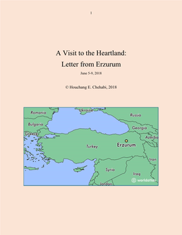 Letter from Erzurum June 5-9, 2018