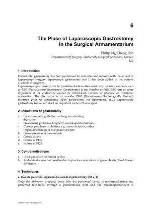 The Place of Laparoscopic Gastrostomy in the Surgical Armamentarium