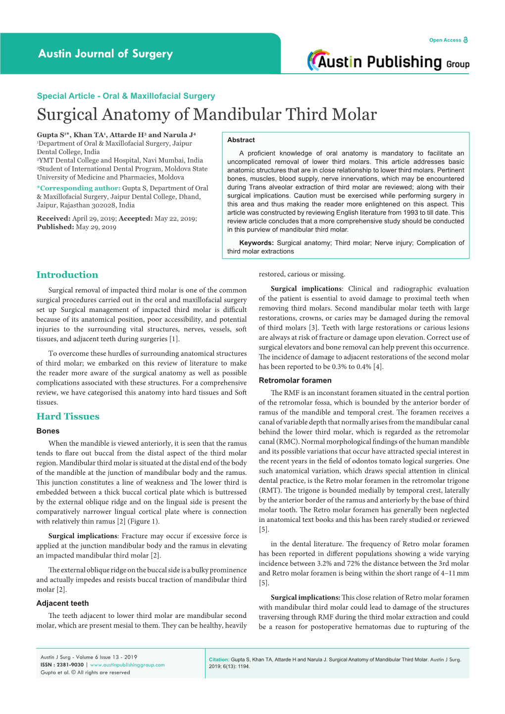 Surgical Anatomy of Mandibular Third Molar