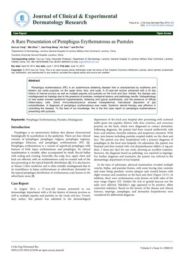 A Rare Presentation of Pemphigus Erythematosus As Pustules