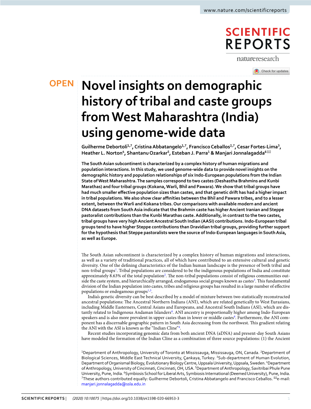 Novel Insights on Demographic History of Tribal and Caste Groups From