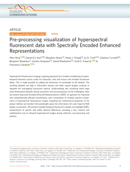 Pre-Processing Visualization of Hyperspectral Fluorescent