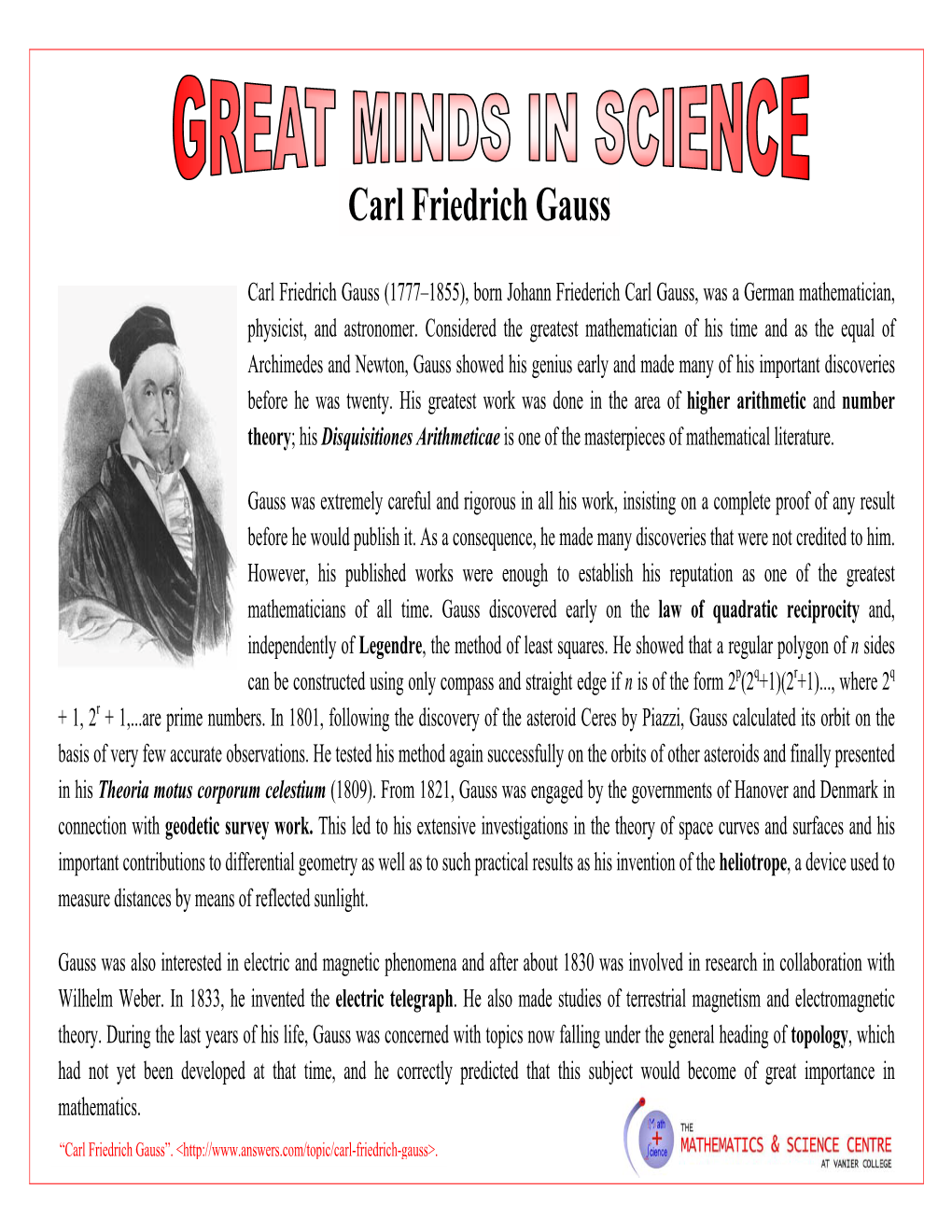 Carl Friedrich Gauss