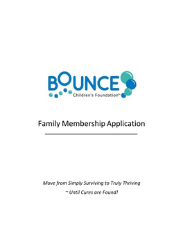 Bounce Family Membership Application